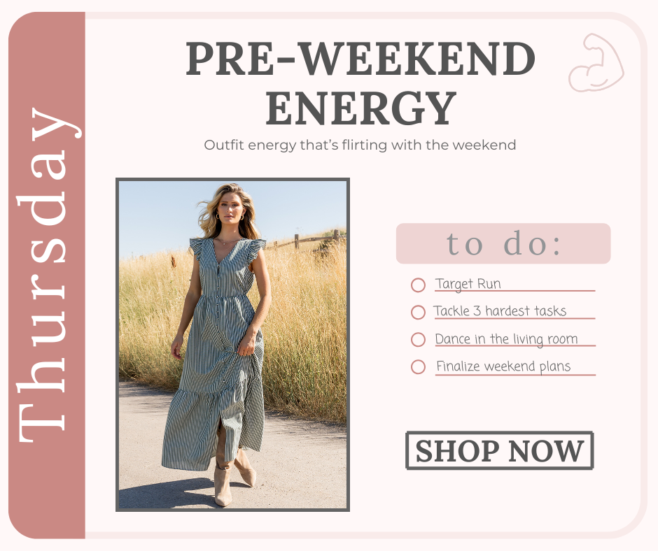 Thursday- pre-weekend energy in our Hettie maxi