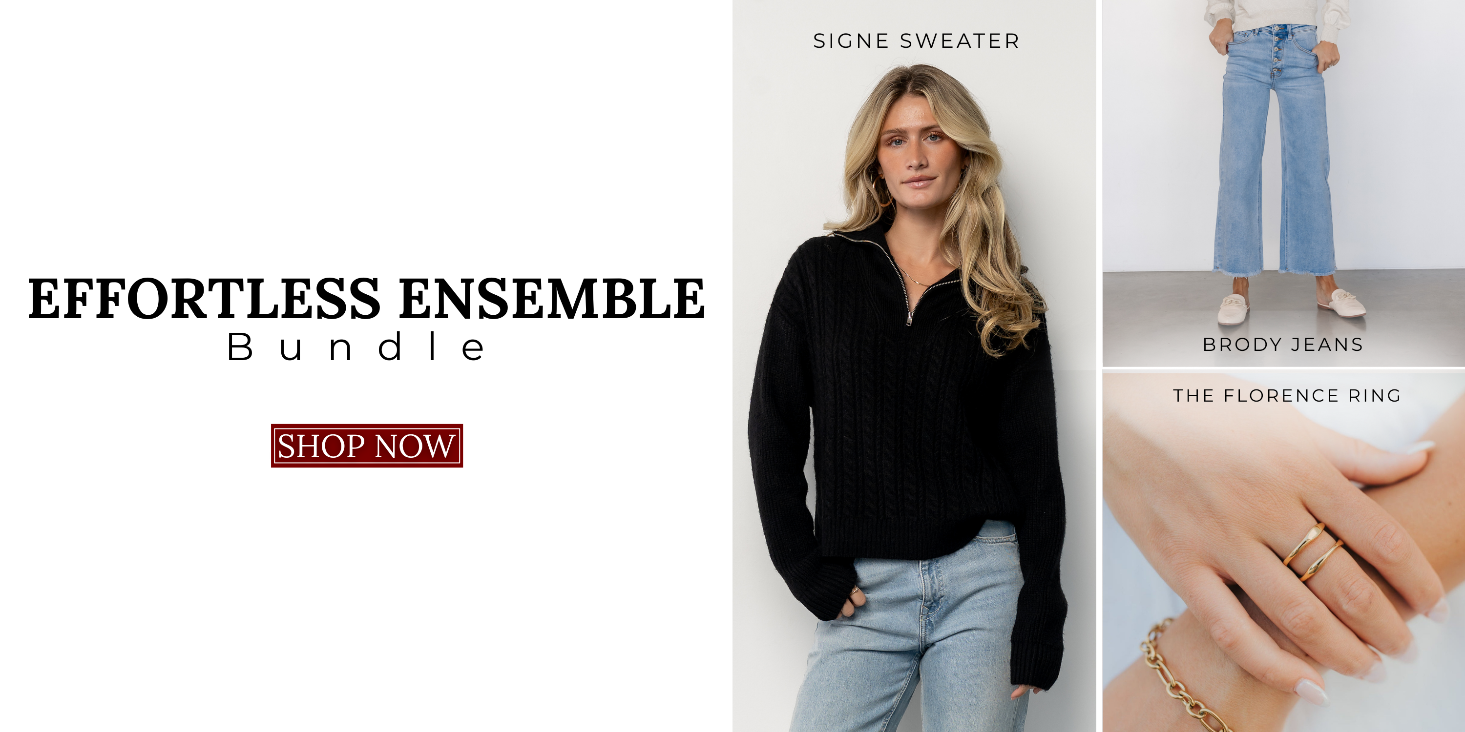 A sweater, one pair of pants, and a ring