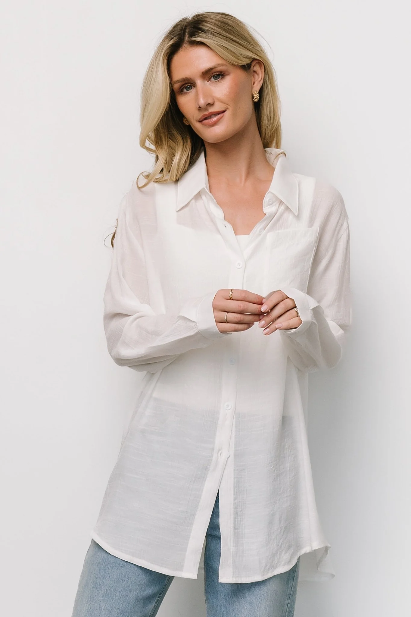 Image of Breck Button Up Top | Off White