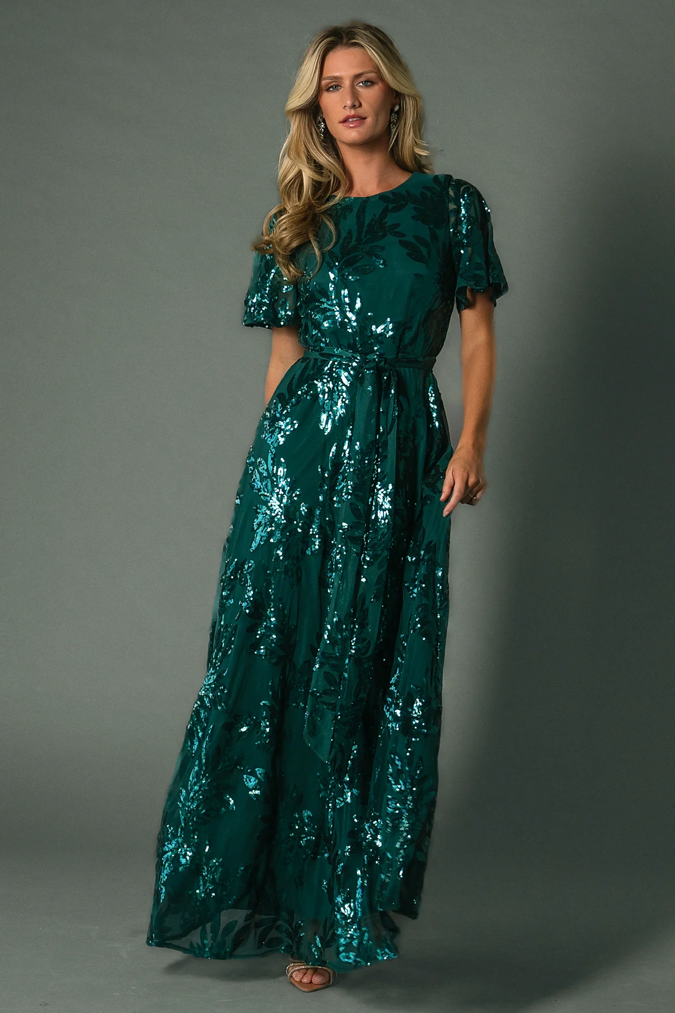 Image of Muse Sequin Maxi Dress | Emerald