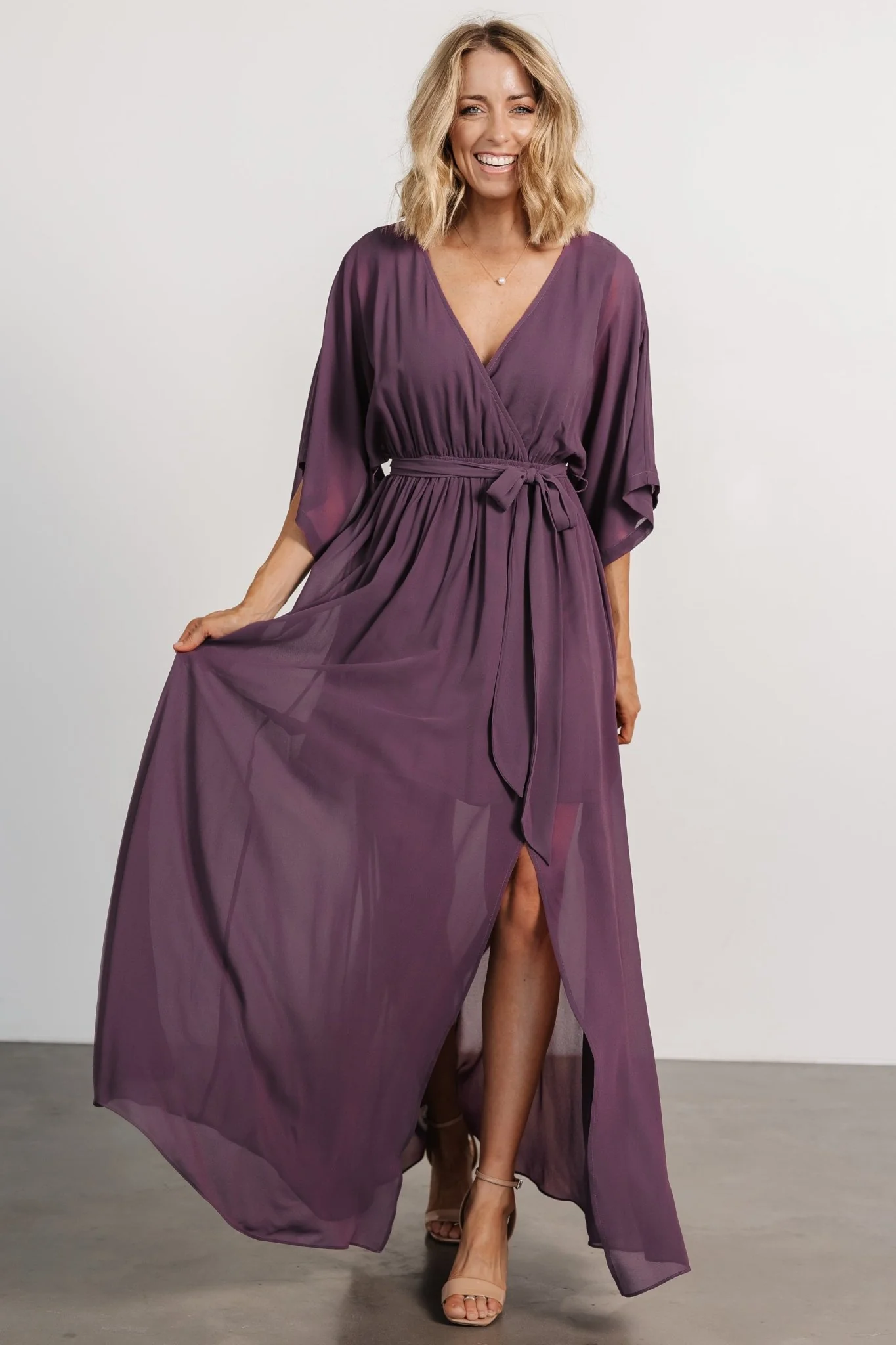 Image of Kia Kimono Maxi Dress | Vintage Plum