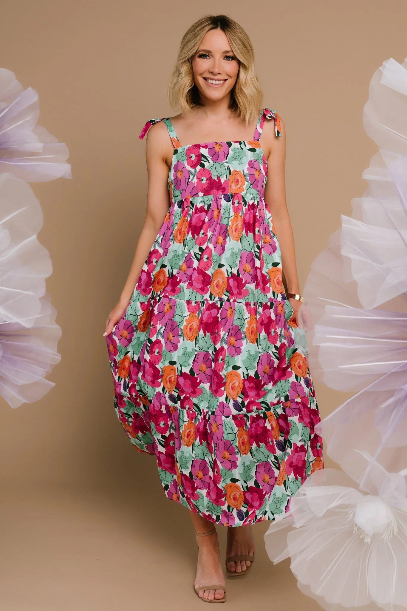 Image of Lakewood Tie Dress | Pink Multi
