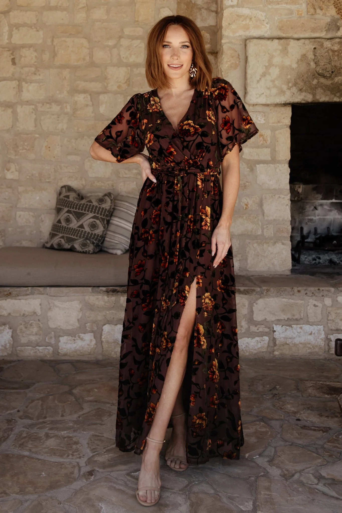 Image of Uma Velvet Maxi Dress | Clove + Amber Floral