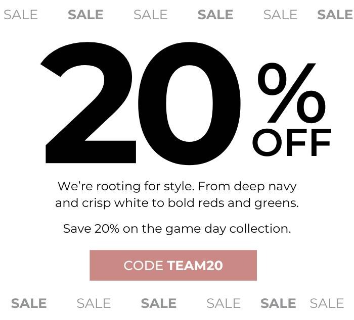 20% off Game Day Collection - Save Now