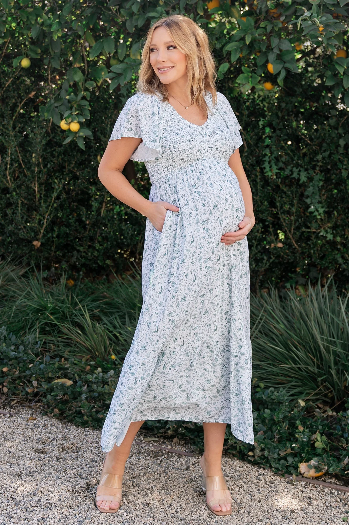 Image of Joanie Smocked Dress | White + Sage
