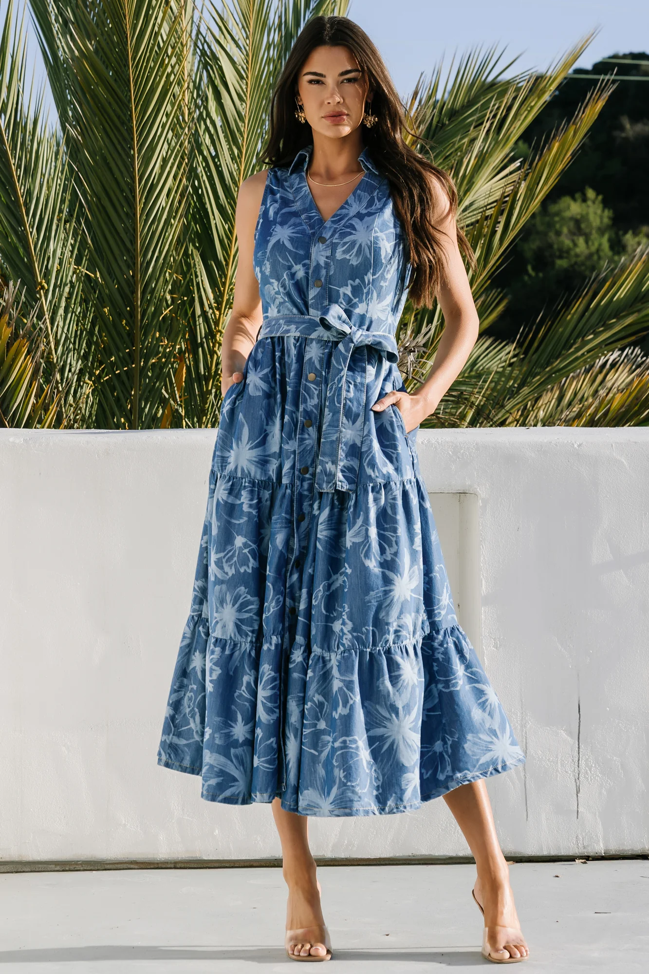 Image of Rocío Soft Denim Dress | Blue Print