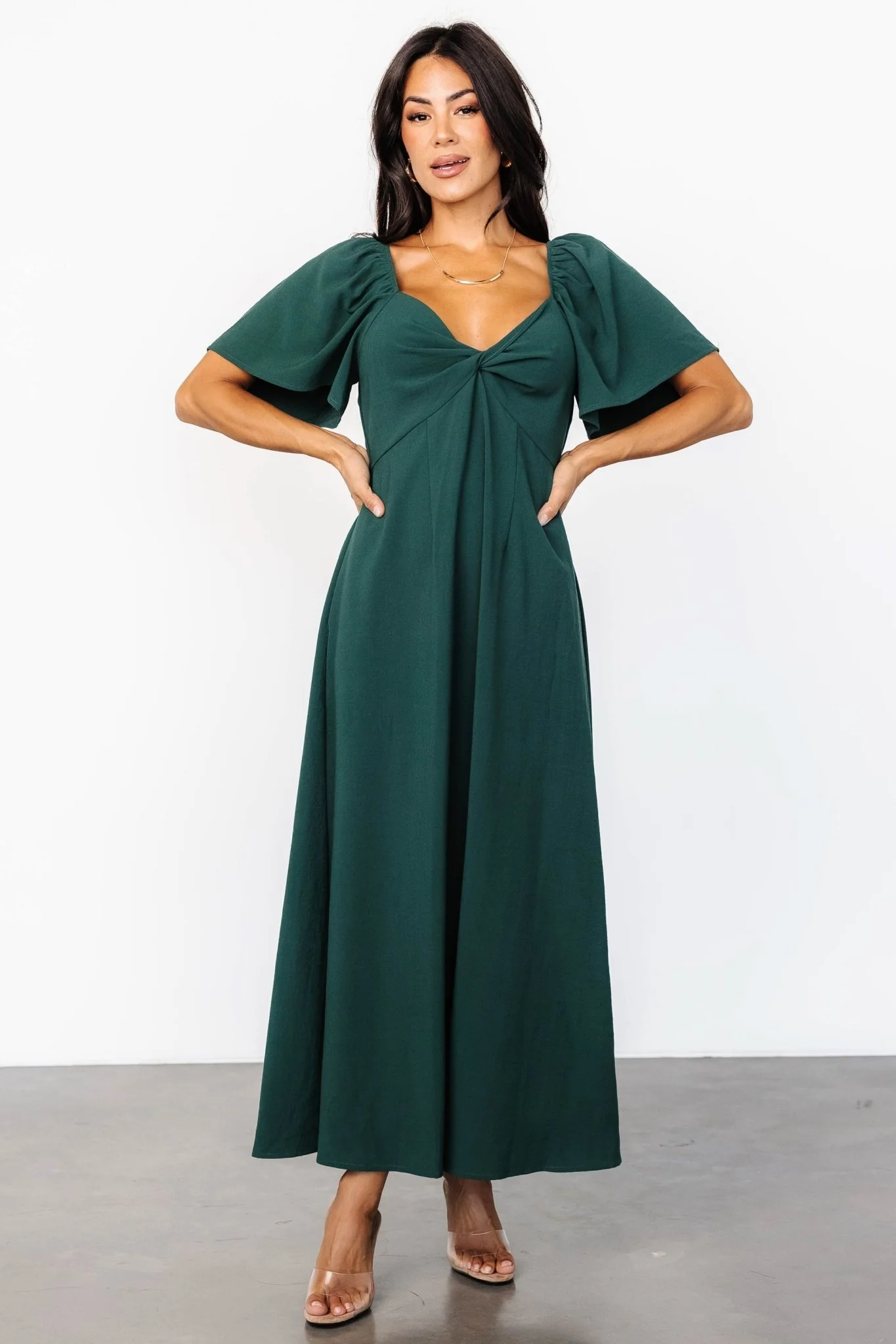 Image of Indie Back Tie Dress | Dark Green