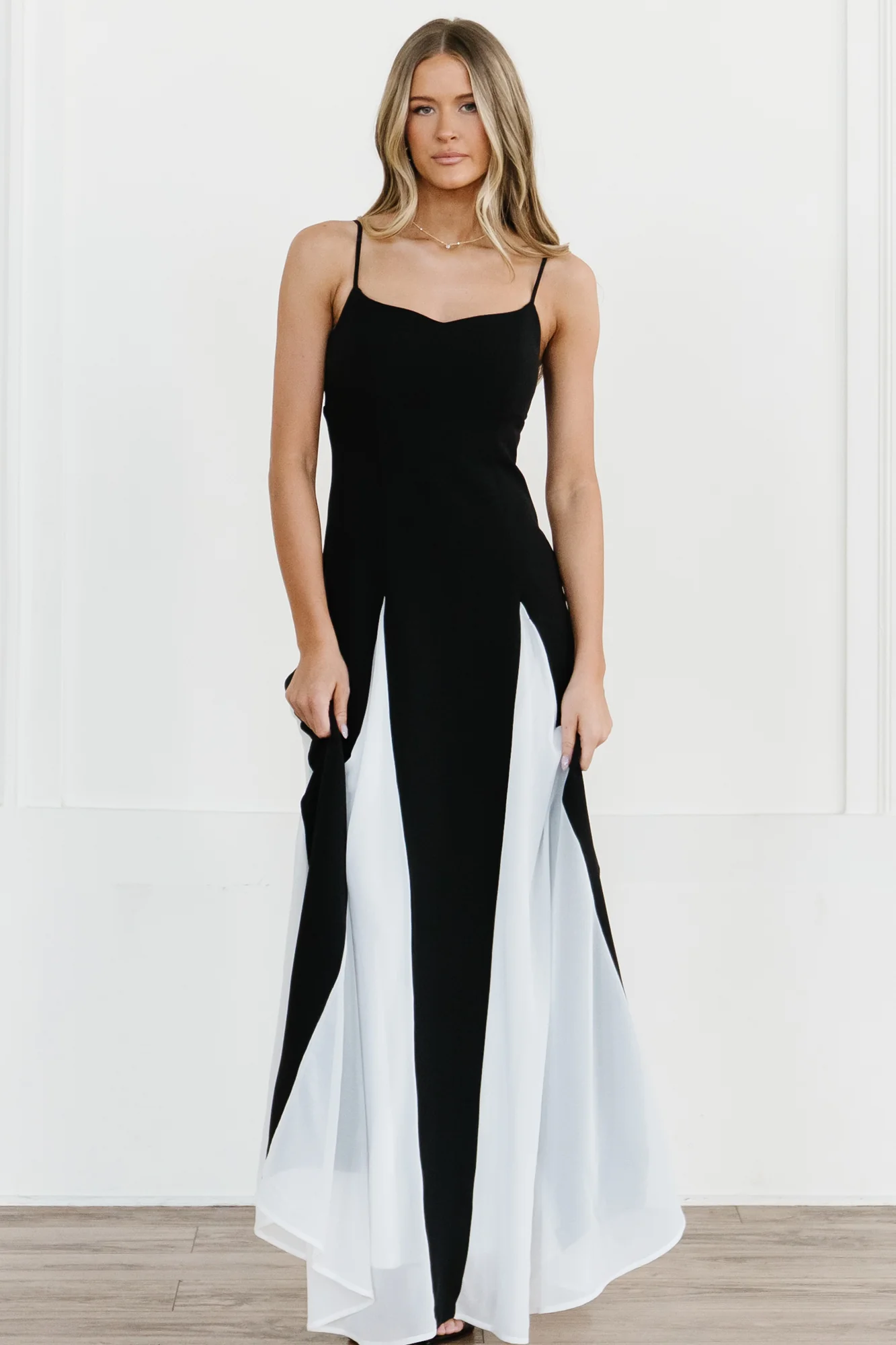 Image of Adela Maxi Dress | Black + White
