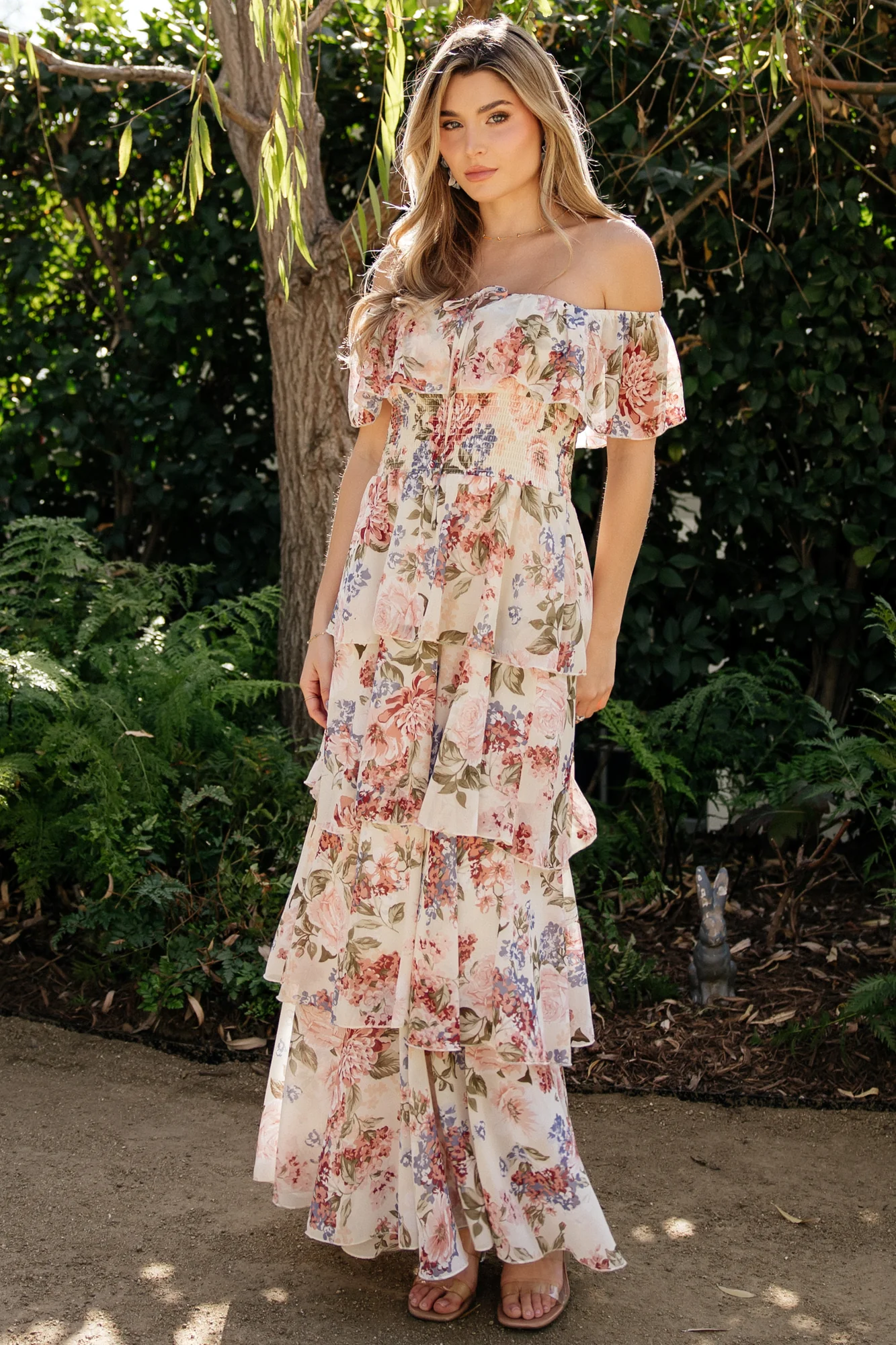 Image of Carina Off Shoulder Maxi Dress | Multi Floral