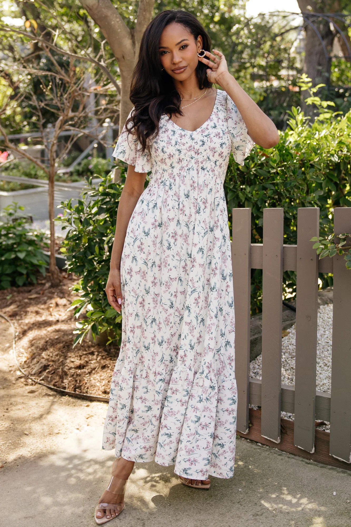 Image of Joanie Smocked Dress | Cream Multi Floral