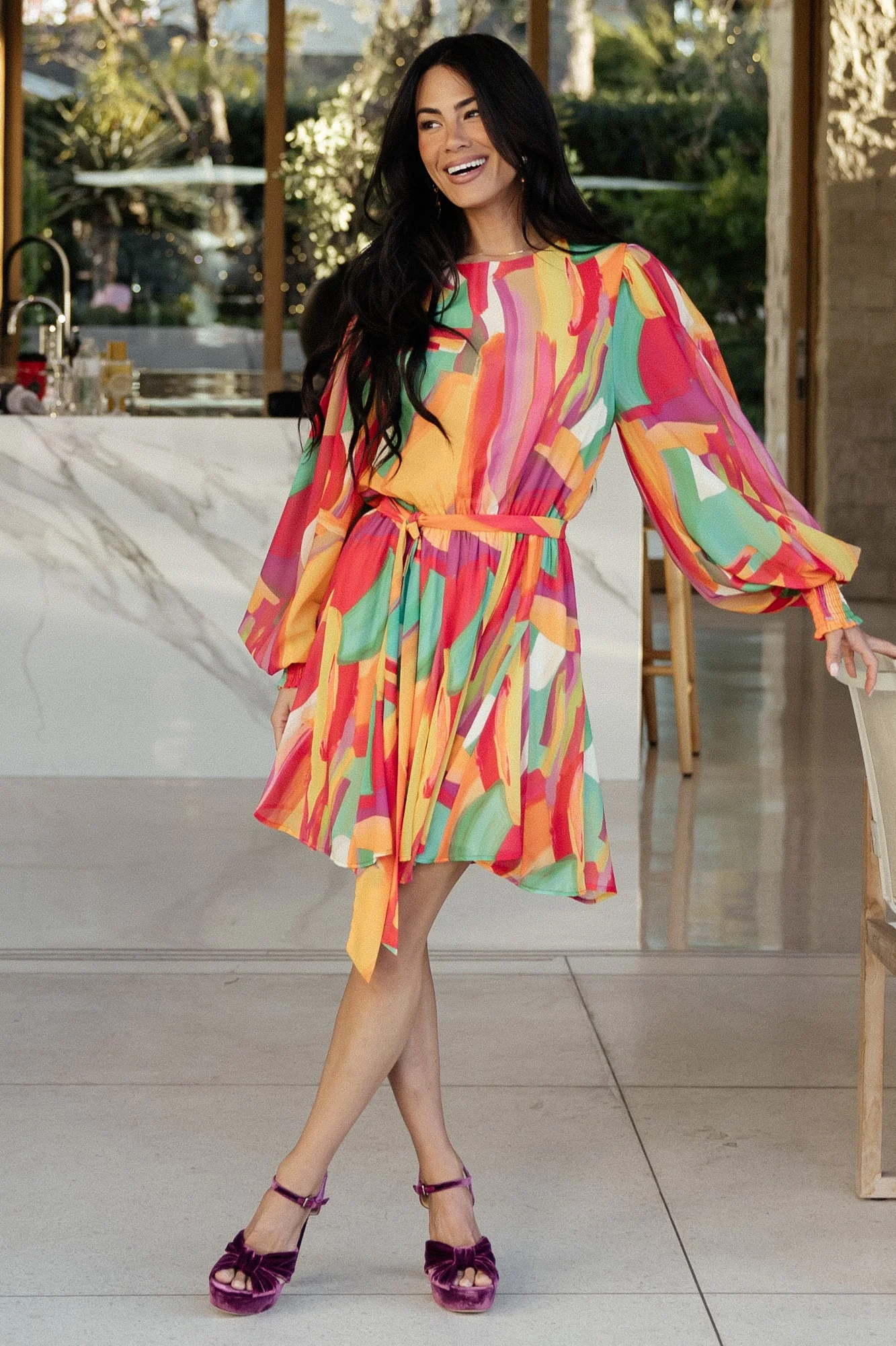 Image of Tavana Short Dress | Multi Print