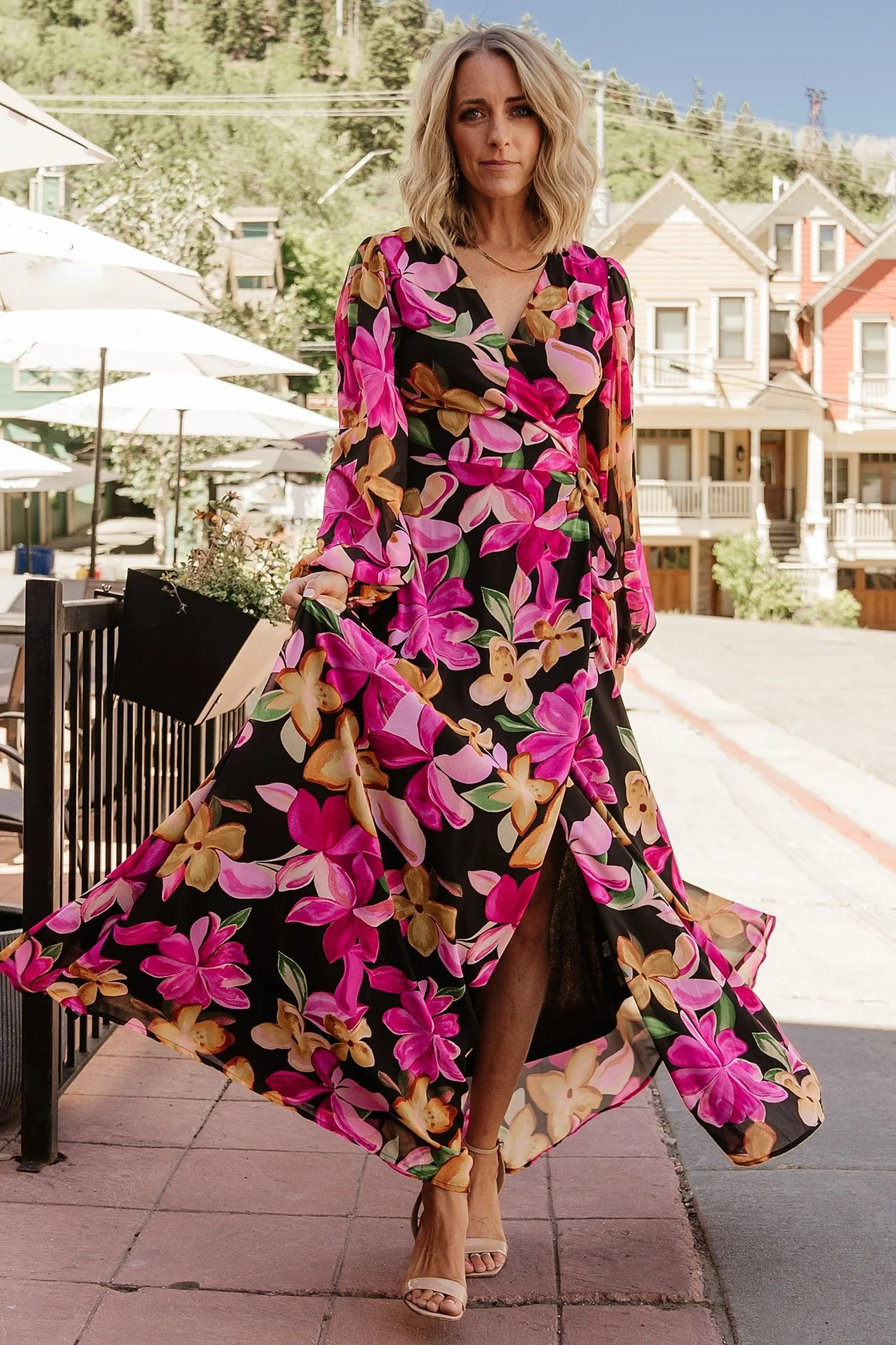 Image of Katinka Wrap Maxi Dress | Black Multi Floral