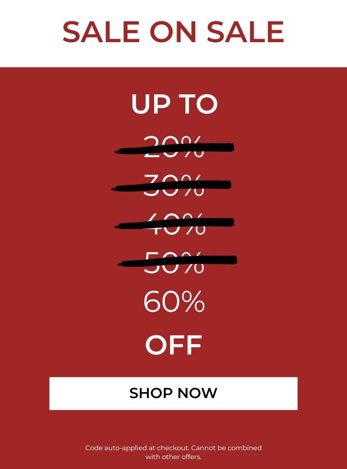 an image of a sale advert with a red background and a white banner