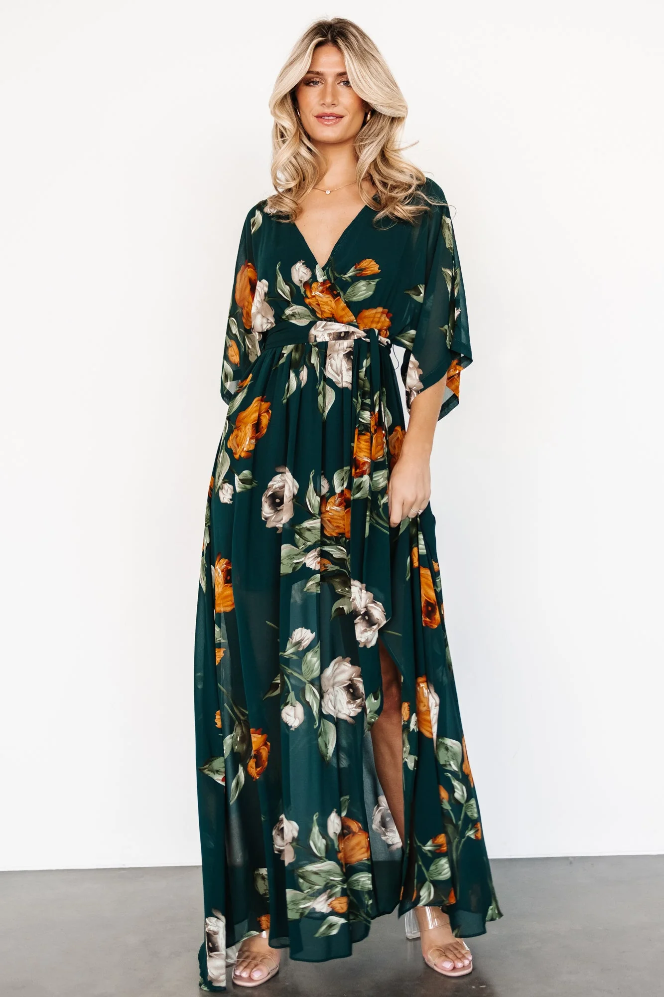 Image of Kia Kimono Maxi Dress | Deep Topaz Floral