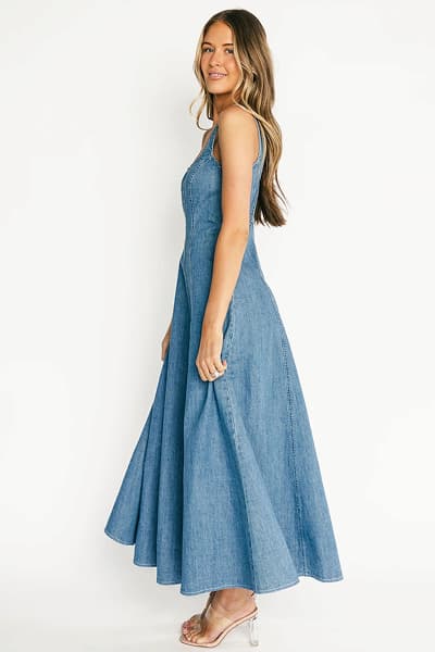 Annie Denim Maxi Dress