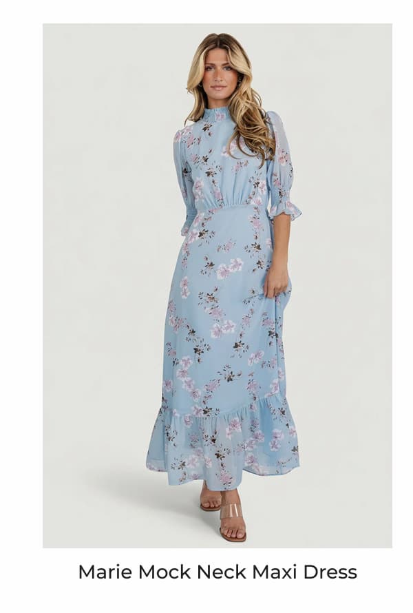 Marie Mock Neck Maxi Dress