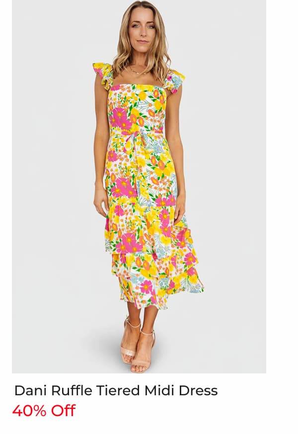Dani Ruffle Tiered Midi Dress