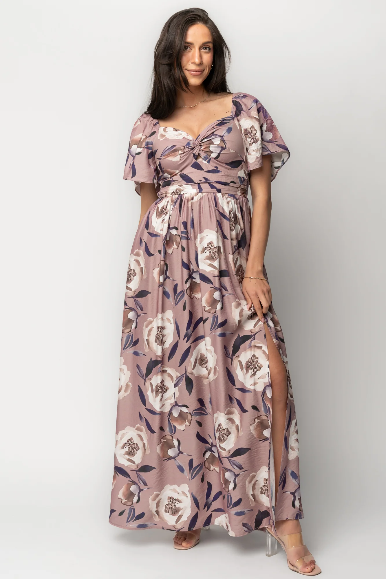 Image of Aveline Maxi Dress | Dusty Mauve Floral