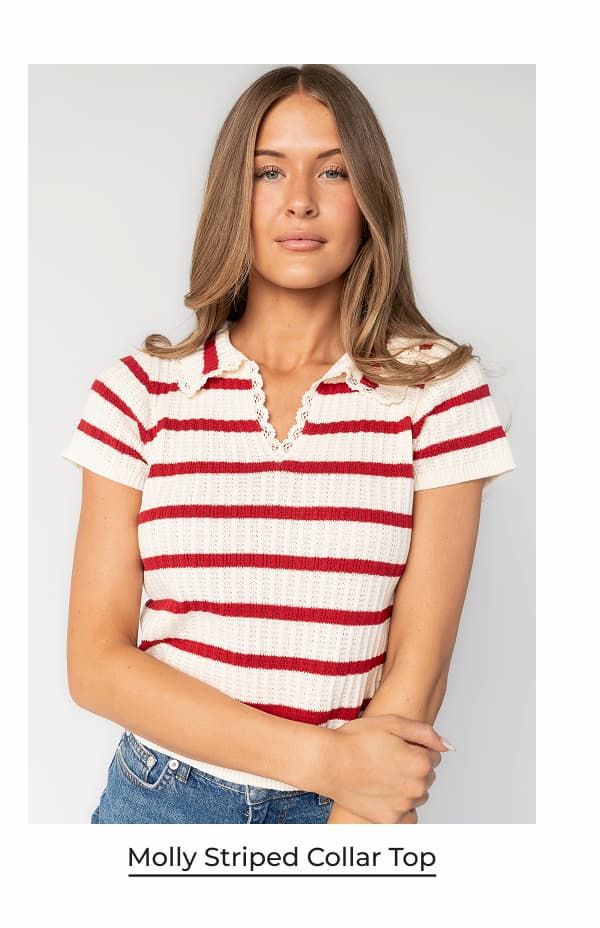 Molly Striped Collar Top