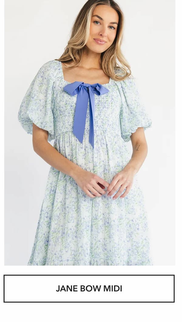 Jane Bow Midi Dress