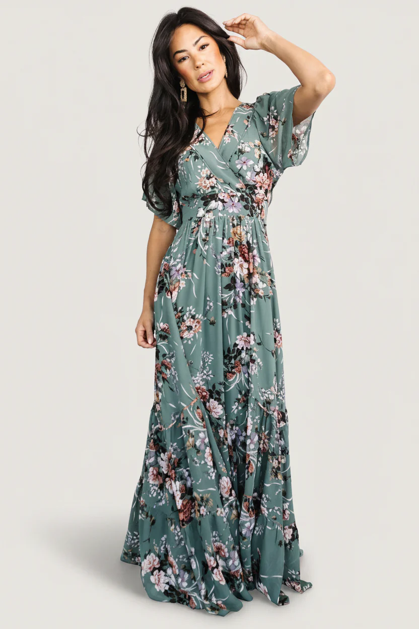 Image of Katherine Maxi Dress | Dusty Green Floral
