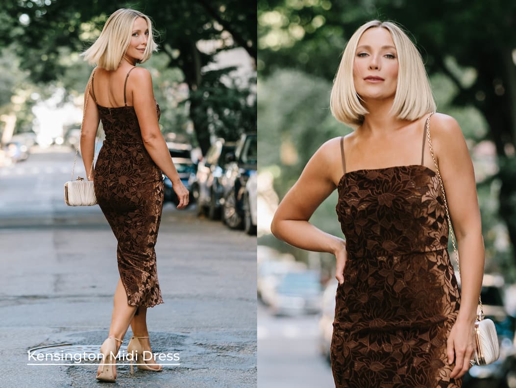 Kensington Lace Midi Dress | Espresso