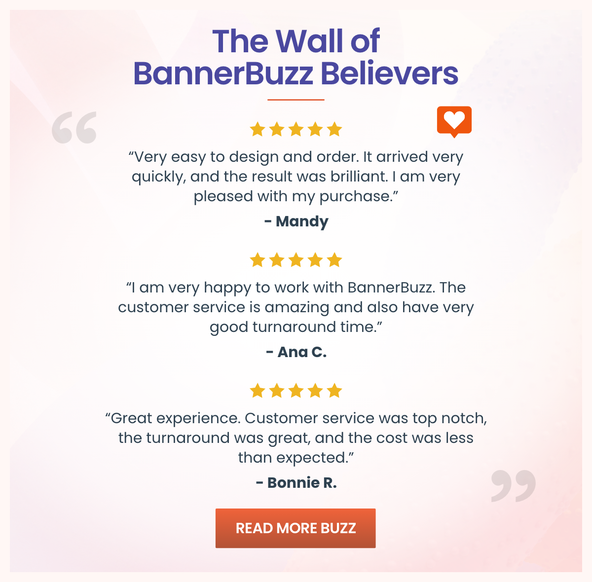The Wall of BannerBuzz Believers