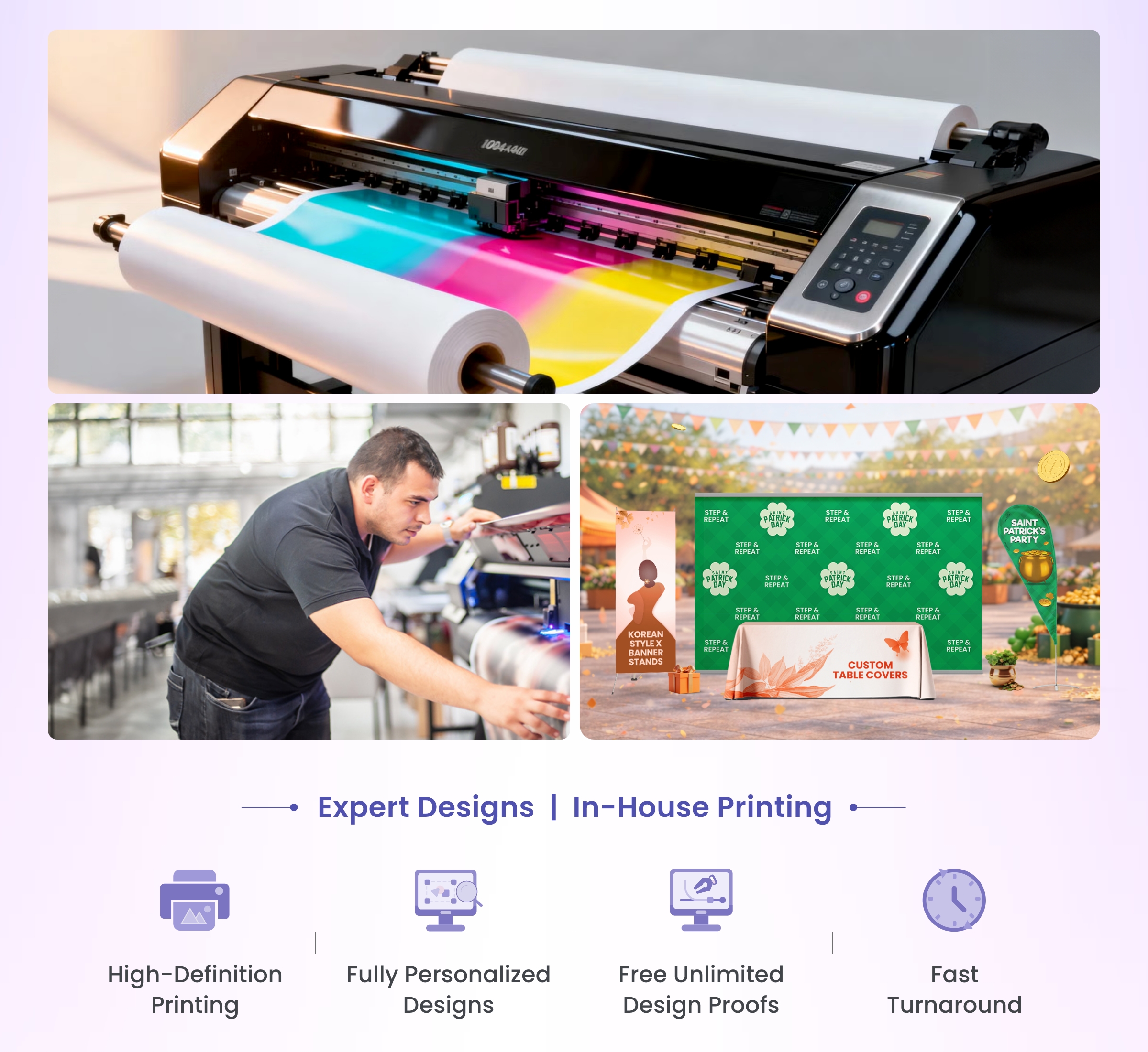 Expert Designs. In-House Printing.