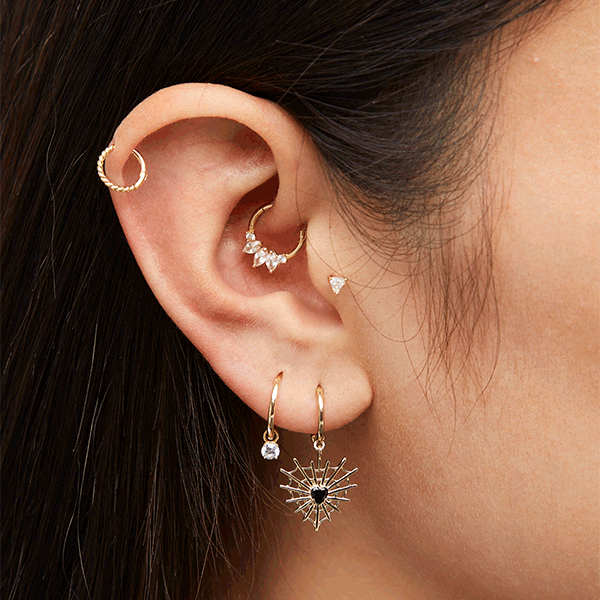 GIF showcasing beautiful 10 to 14K Gold Earrings