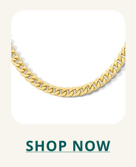 14K Solid Gold Curb Chain Made in Italy. Click to SHOP NOW
