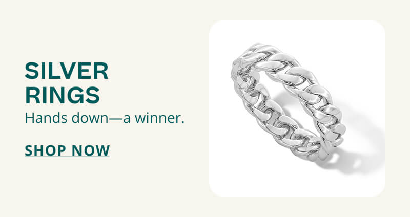 Display of chain silver ring. Hands down, a winner. Click here to shop now