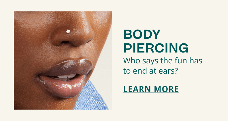 Model’s nose with dainty diamond stud. Body piercing. Who says fun has to end at ears? Click here to learn more