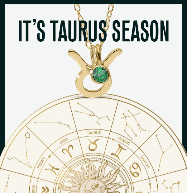 Spinning gold Taurus zodiac pendant with emerald green gemstone, gliding across detailed celestial chart. Taurus season! 