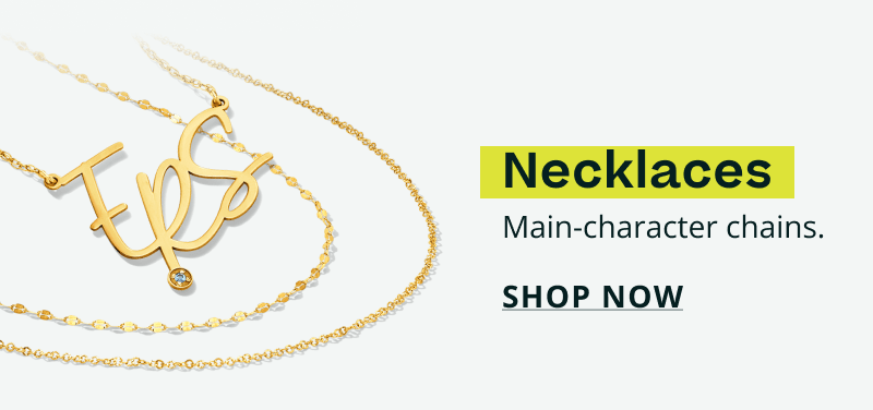 Dainty gold link chains with initials pendant. Necklaces. Main-character chains. Click here to shop now