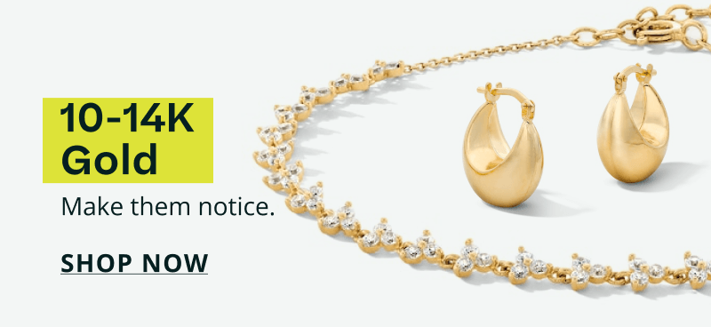 Gold clustered diamond bracelet & thick, gold dome hoops. 10-14K gold. Make them notice. Click here to shop now