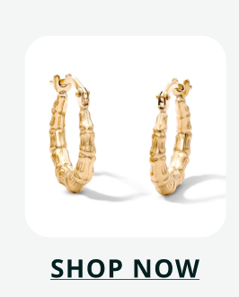 Gold toned hoops with textured design. Click here to shop now