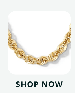 Gold necklace with intertwined twisted rope texture. Click here to shop now