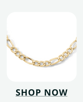 Gold chain with pattern of three short circular links & oval link. Click here to shop now