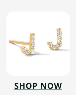 Pair of gold initial 