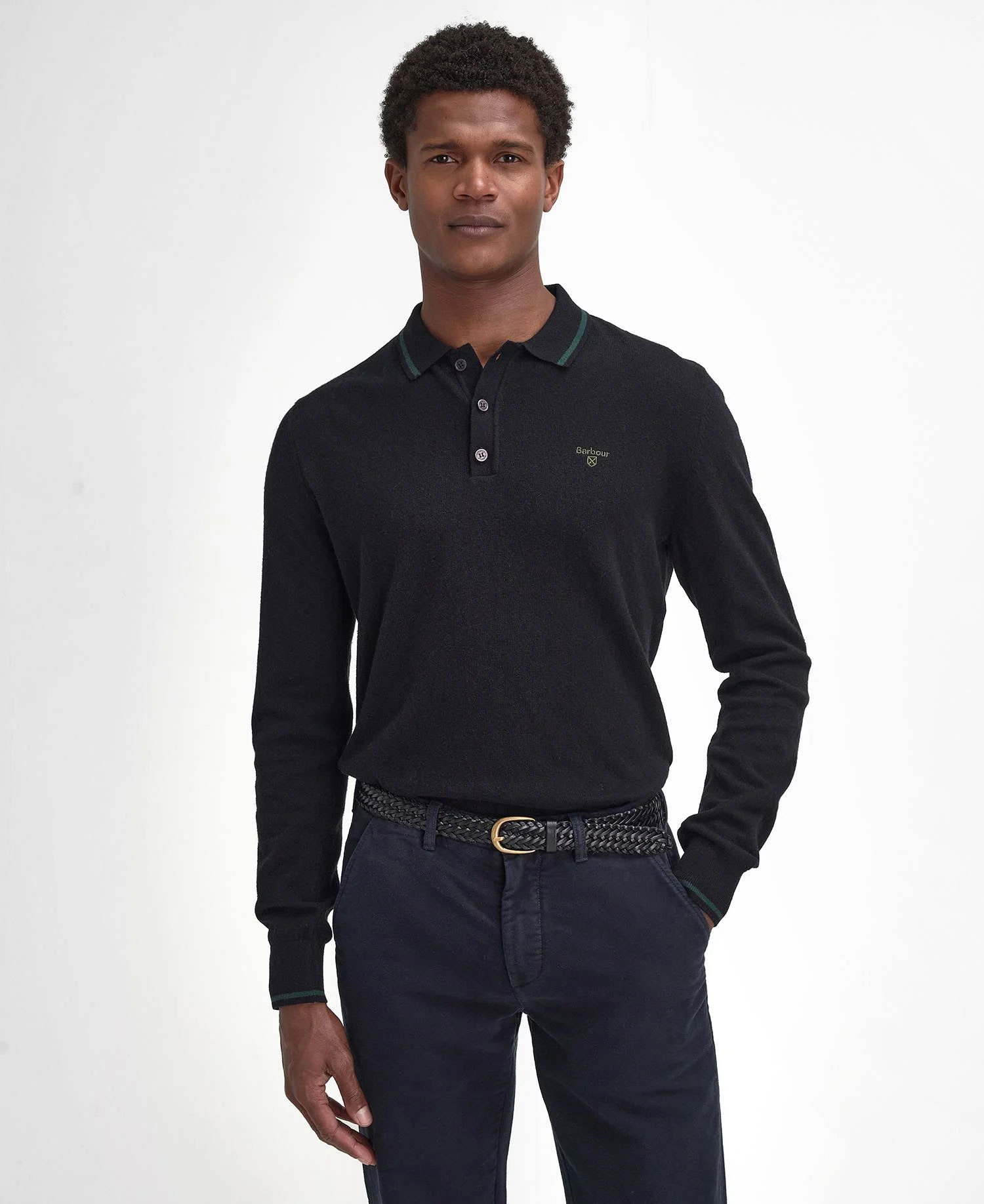 Nocton Knitted Long-Sleeved Polo Shirt