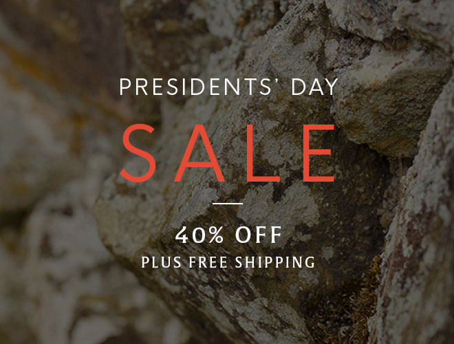 Presidents' Day Sale - 40% off. Plus free shipping