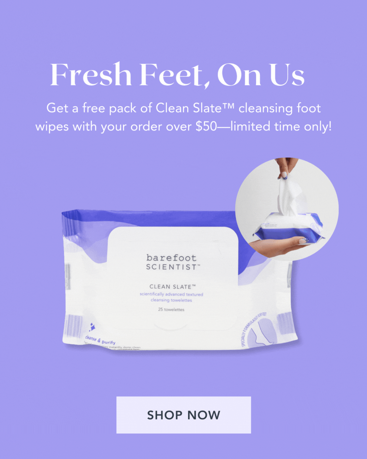 Clean Slate textured cleansing towelettes