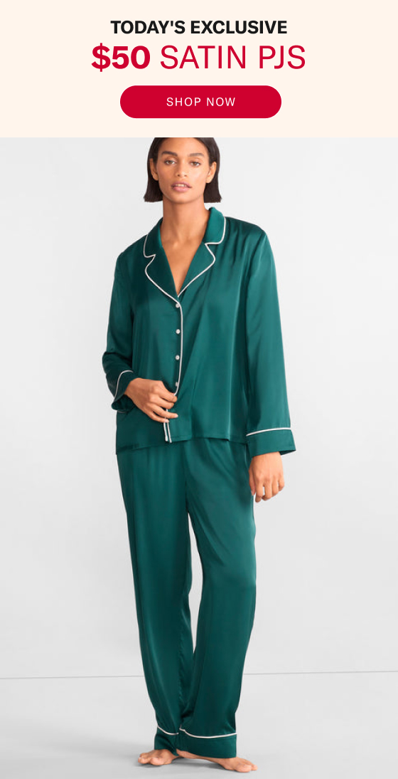 Today's Exclusive: $50 Washed Satin PJs Set