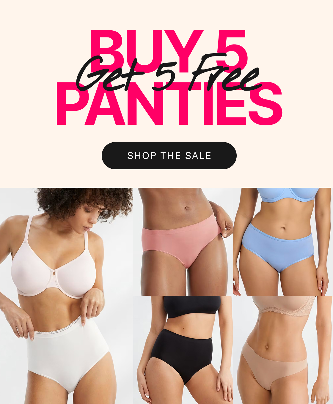 Buy 5 Panties, Get 5 FREE