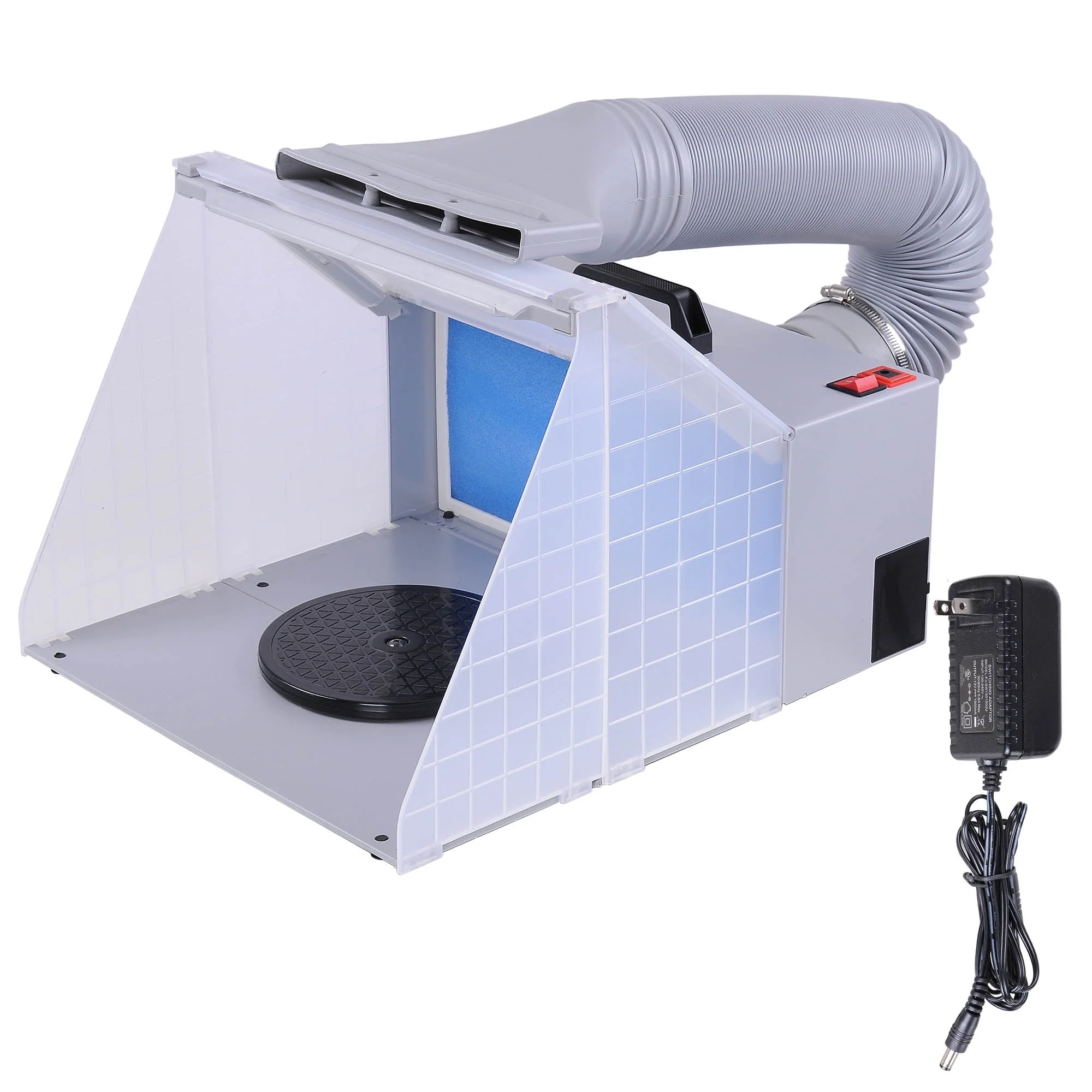 Image of Yescom Portable Airbrush Paint Spray Booth 3 LED Light Tubes Exhaust Filter Extractor