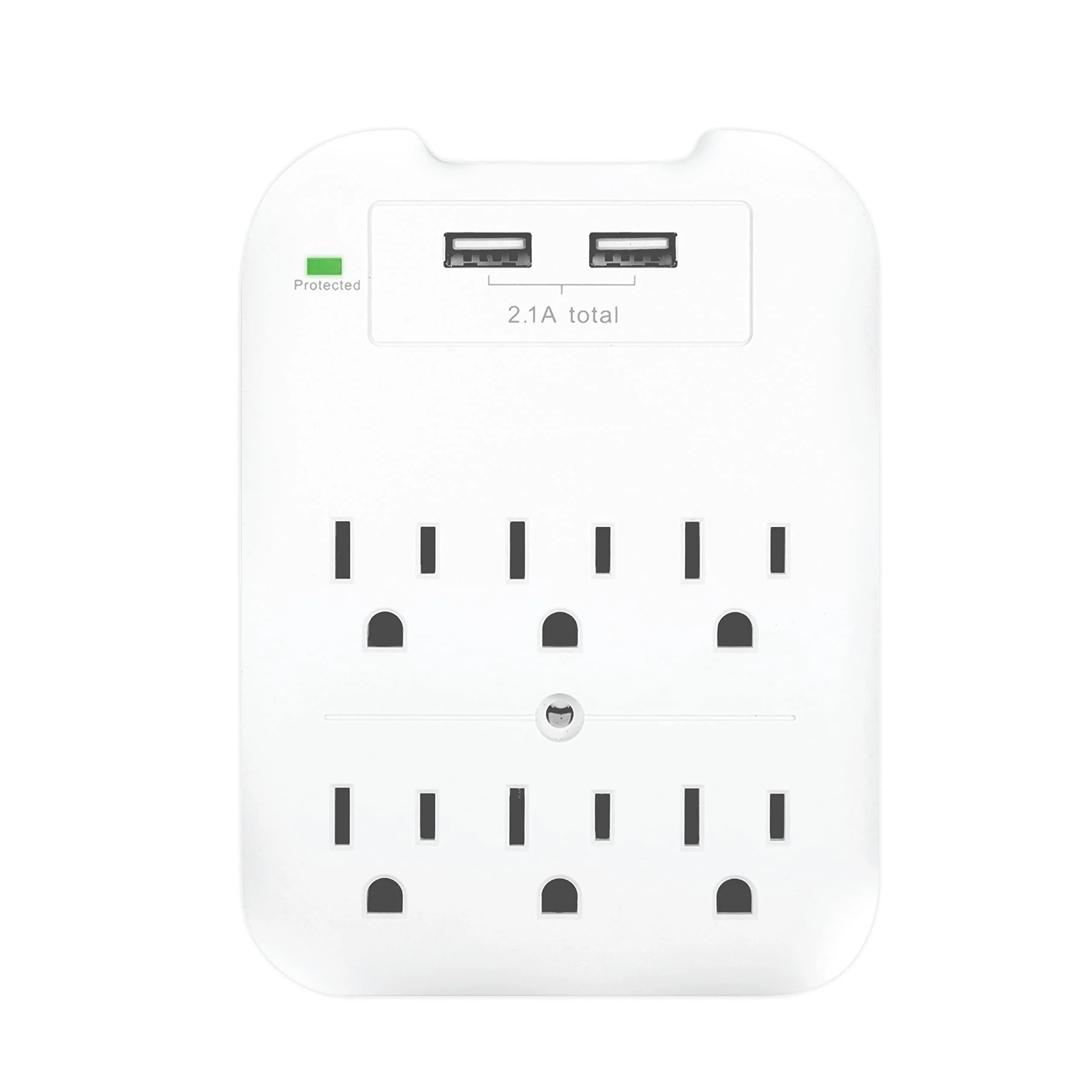 Image of Tech2 6-Outlet Surge Protector with 2 USB Ports (2.4A) – ETL Certified