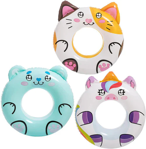 Image of Sloosh Inflatable Cute Animal Pool Tubes, 3 Pcs