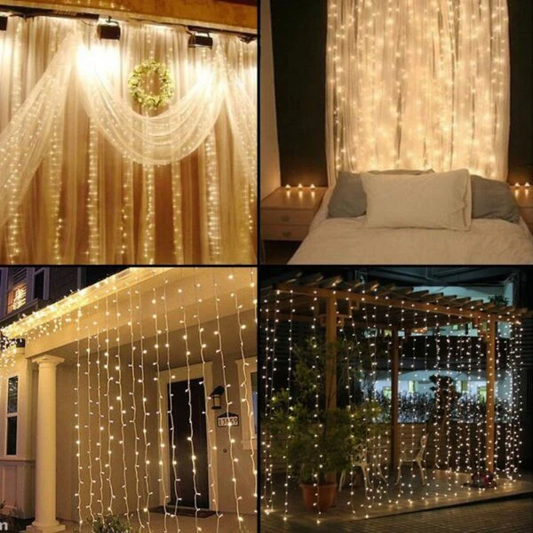 Image of Brilliant Ideas Battery-Operated LED Curtain Lights with 8- 2.75ft strands