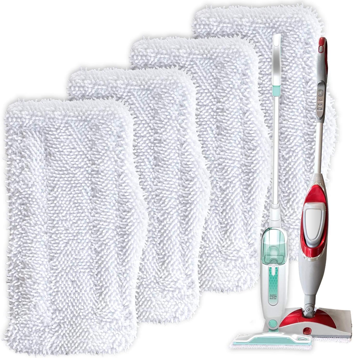 Image of Turbo Microfiber 4-Pack Mop Pads for Shark Steam Mop SK Series & S Series