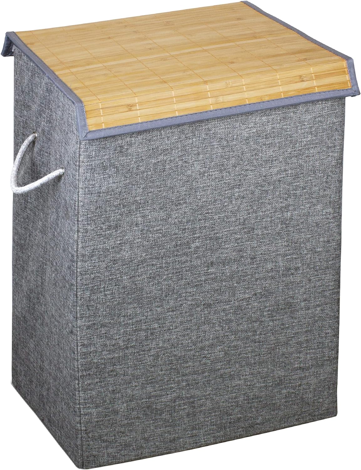 Image of Brookstone Laundry Hamper w/ Bamboo Lid